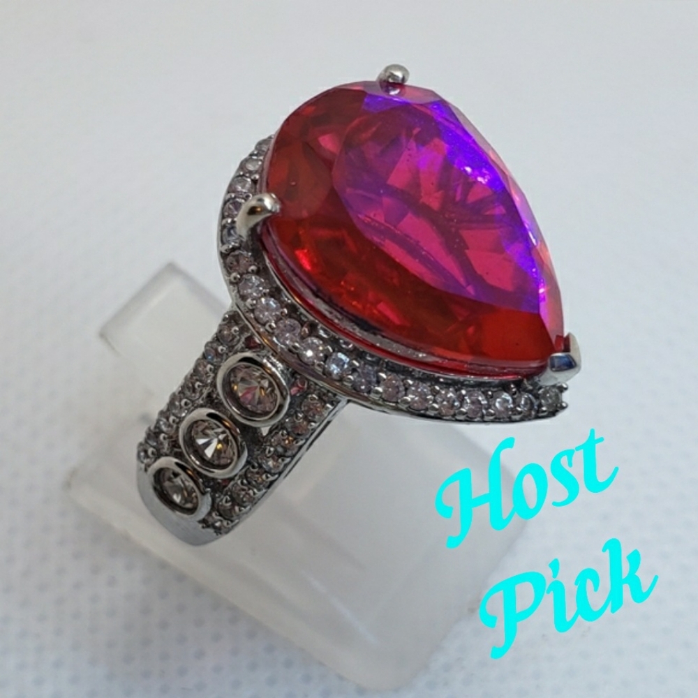 SOLD To  C! Rare Unique Volcanic Quartz  Ring in Platinum Over Sterling S - Picture 3 of 17